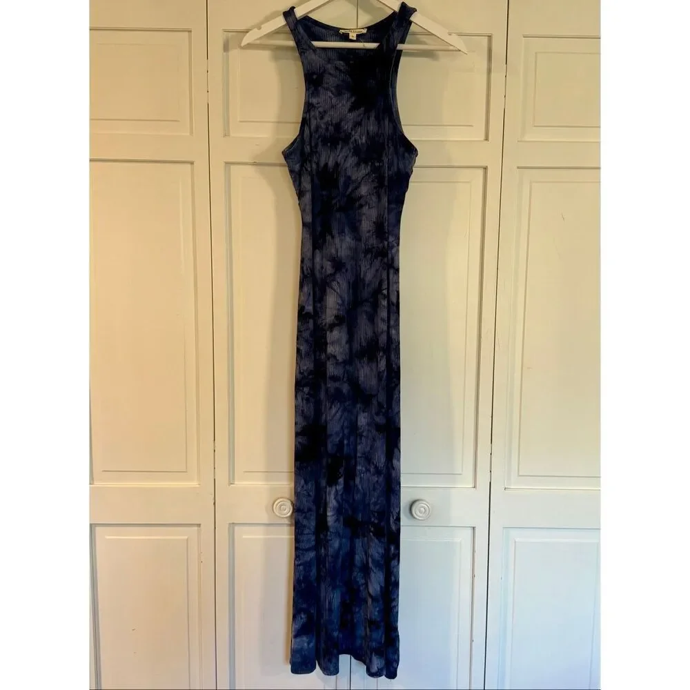 Rolla Coster blue tie dye racerback maxi dress M